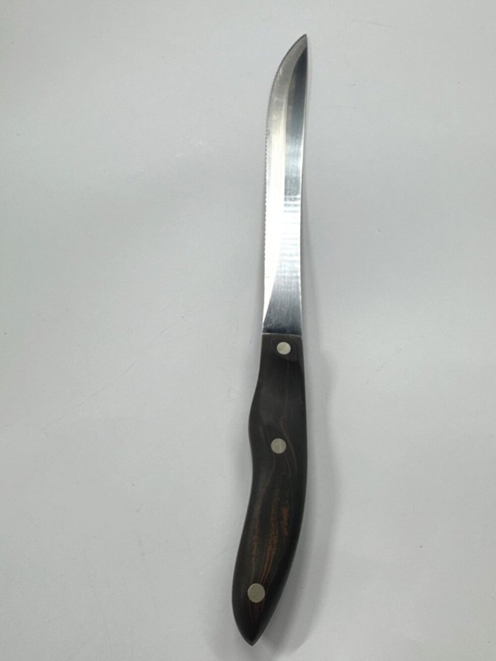 Vintage Cutco 1023 Serrated Carving Knife with Brown Swirl Handle 9" Blade USA